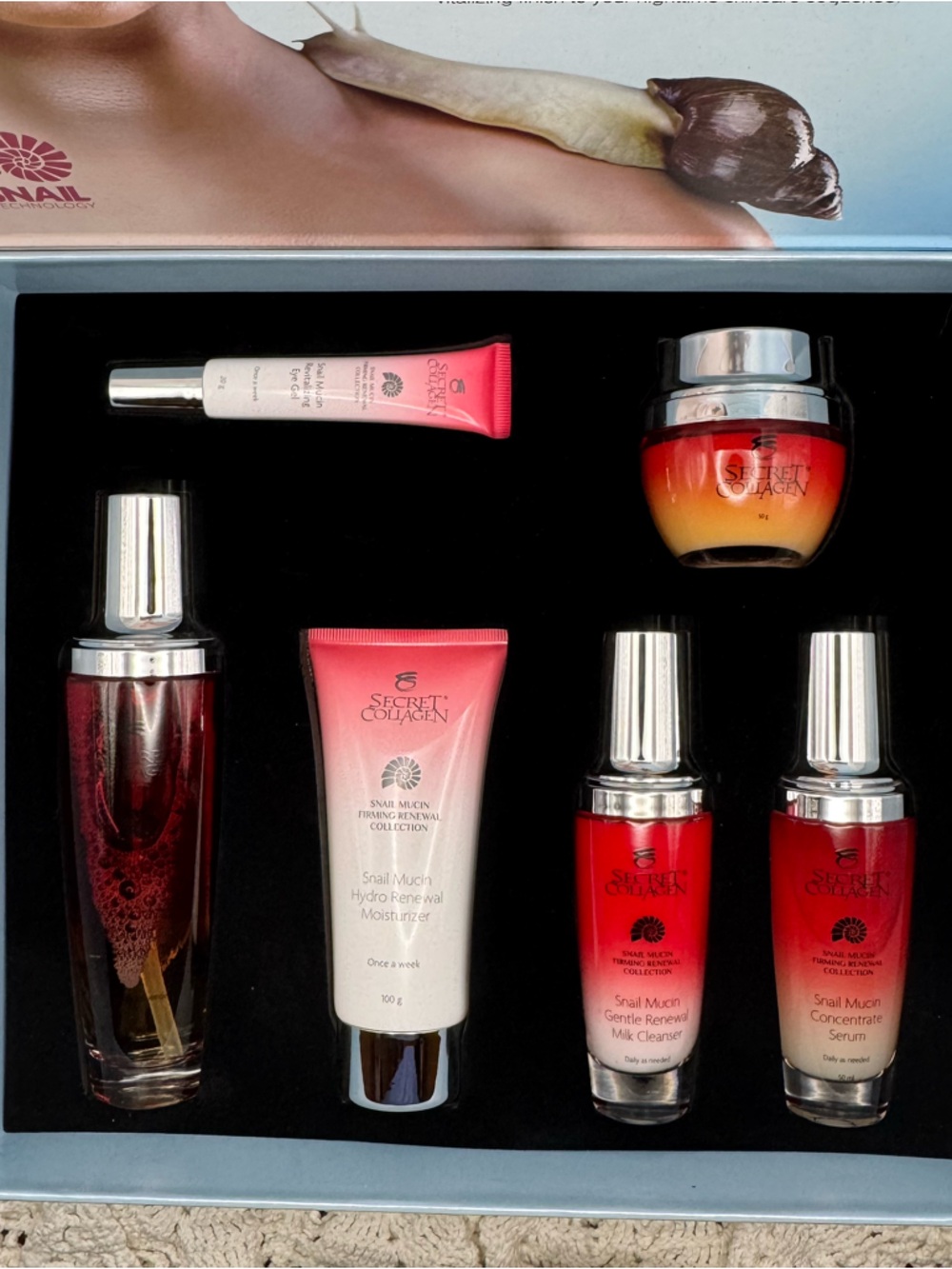 Snail Mucin Firming Set, Cleaner, Tone, Serum, Eye Gel, Moisturizer, Mask